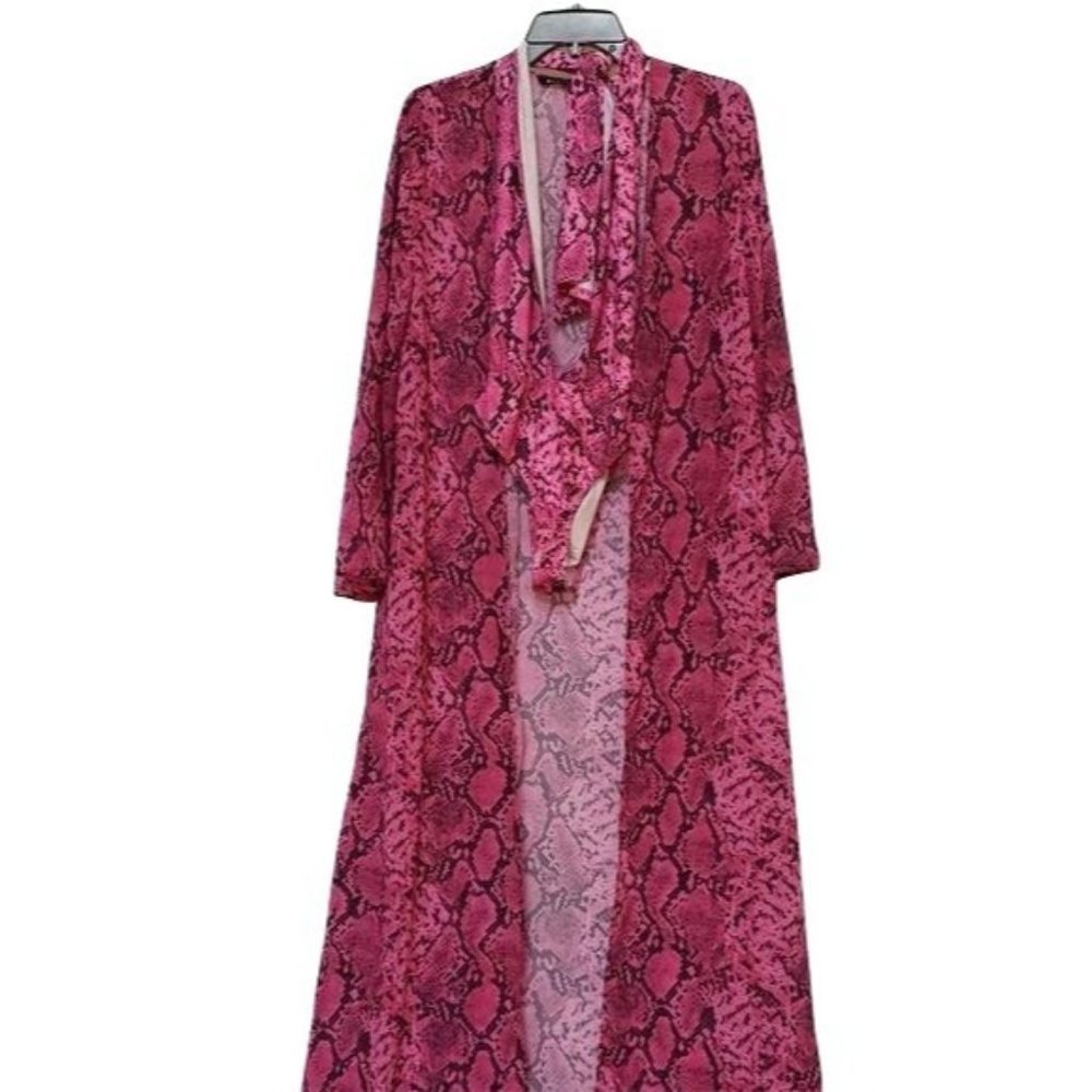 Banjul Pink Snake Print Robe